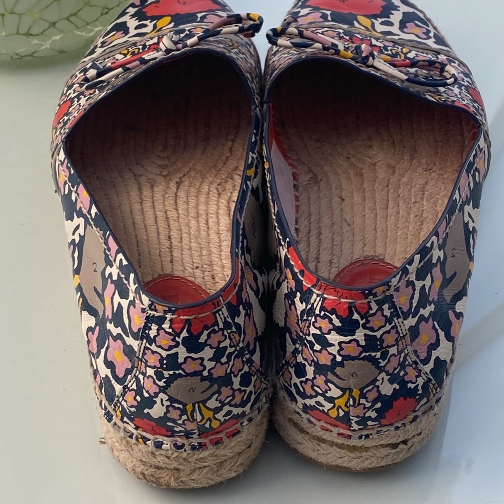 COACH Women's Floral Espadrilles Nappa Leather Slip-On Flat Size 11B - Picture 7 of 10